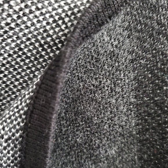 NWOT Anne Klein Open Cardigan B&W dark grey black and white plaid sweater - Picture 6 of 6